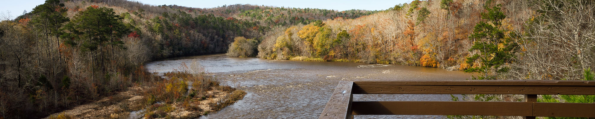 view of the Flint River in Thomaston, Georgia